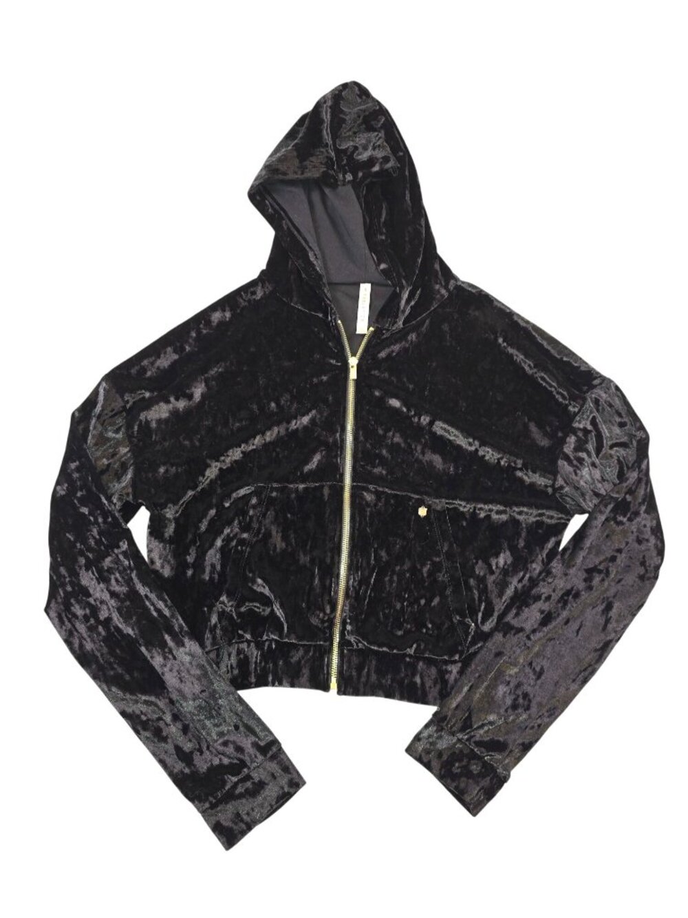 Fabletic Women's Crushed Velour Cropped Zip up Size S *(43)